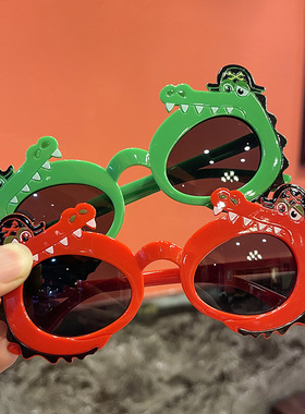 小海盗儿童太阳镜卡通宝宝拍照男童女童走秀防紫外线儿童鳄鱼墨镜