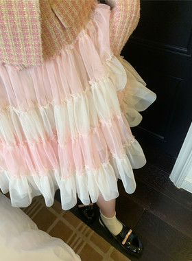 LXLILIUM 粉白拼色定制网纱少女款蓬蓬裙 2/15 AM10:00