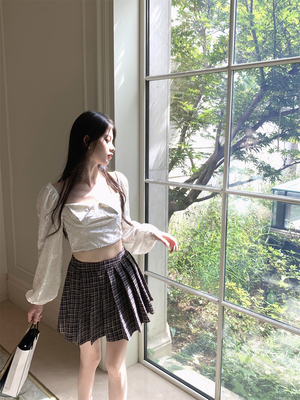 LXLILIUM奶白色闪闪亮丝绒上衣