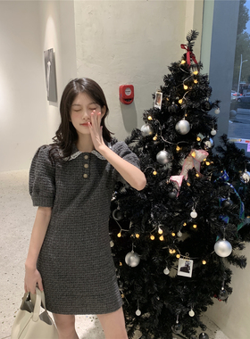 LXLILIUM 羊毛灰色气质小香风泡泡袖连衣裙 12/28 AM10:00