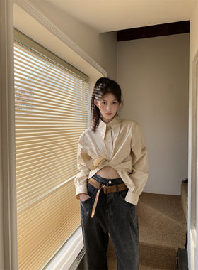 LXLILIUM 卡其色lema尖领衬衣 08/27 AM10:00