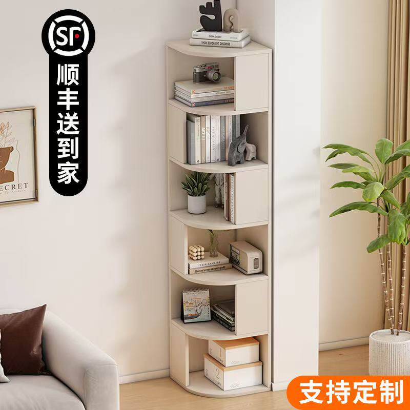实木圆角转角落地书架角柜图片
