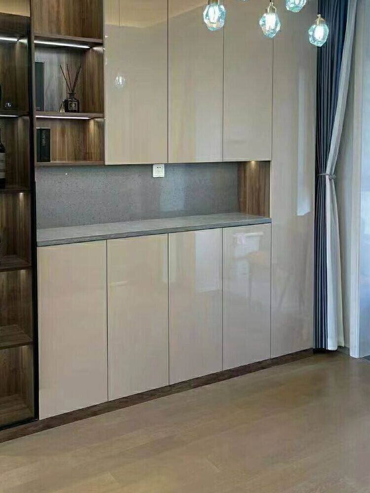 简约现代衣柜门玻璃柜门定制平开门极简轻奢窄边铝合金钢化