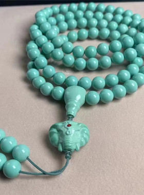 高瓷菱镁矿绿松石雕刻佛手背云手串配珠文玩散珠顶腰珠DIY饰品