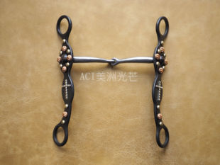 美国进口 西部衔铁 马嚼子 H型不锈钢雕花口衔铁 美洲光芒