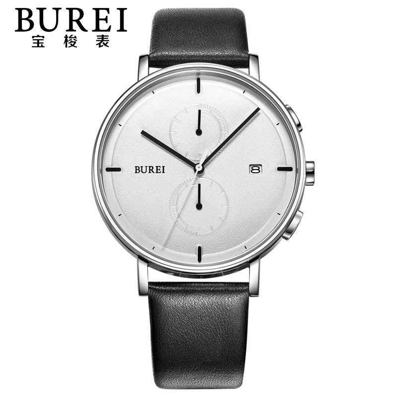 宝梭新款正品手表男石英表男表防水学生时尚潮流韩版皮带男士腕表