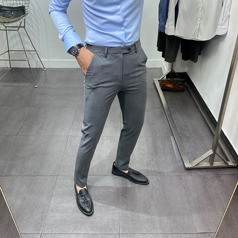 韩版休闲免烫潮流帅气西装裤子