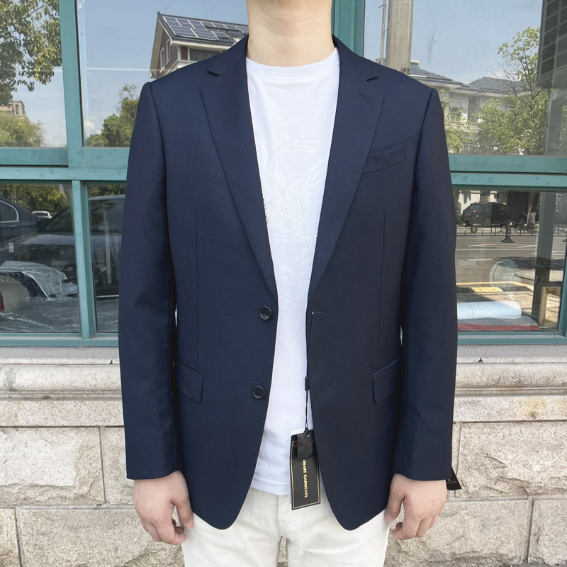 890332 进口面料 羊毛100% 春秋新款男士西服二粒扣修身羊毛单西