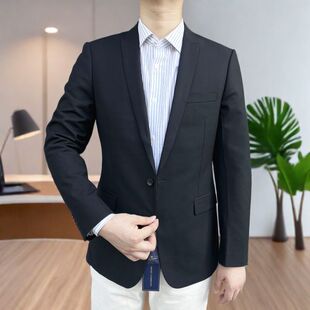 春秋西服纯黑色净版 890308 男士 新款 羊毛单西男上班 羊毛97.5%