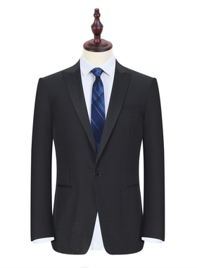 NXF11301-4单西 男士春秋羊毛西服修身黑色西装戗驳领后中开叉