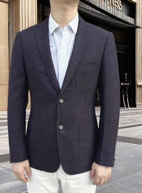 160322 羊毛68% 2025年新款秋冬西服二粒扣修身羊毛单西男