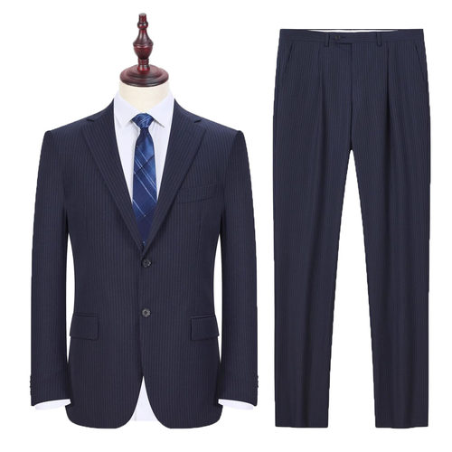 KFMCB10009套西 进口面料诺悠翩雅150支专柜价6800深蓝羊毛套装男