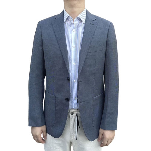 860365 羊毛81.9%+桑蚕丝18.1% 春秋新款西服二粒扣修身羊毛单西