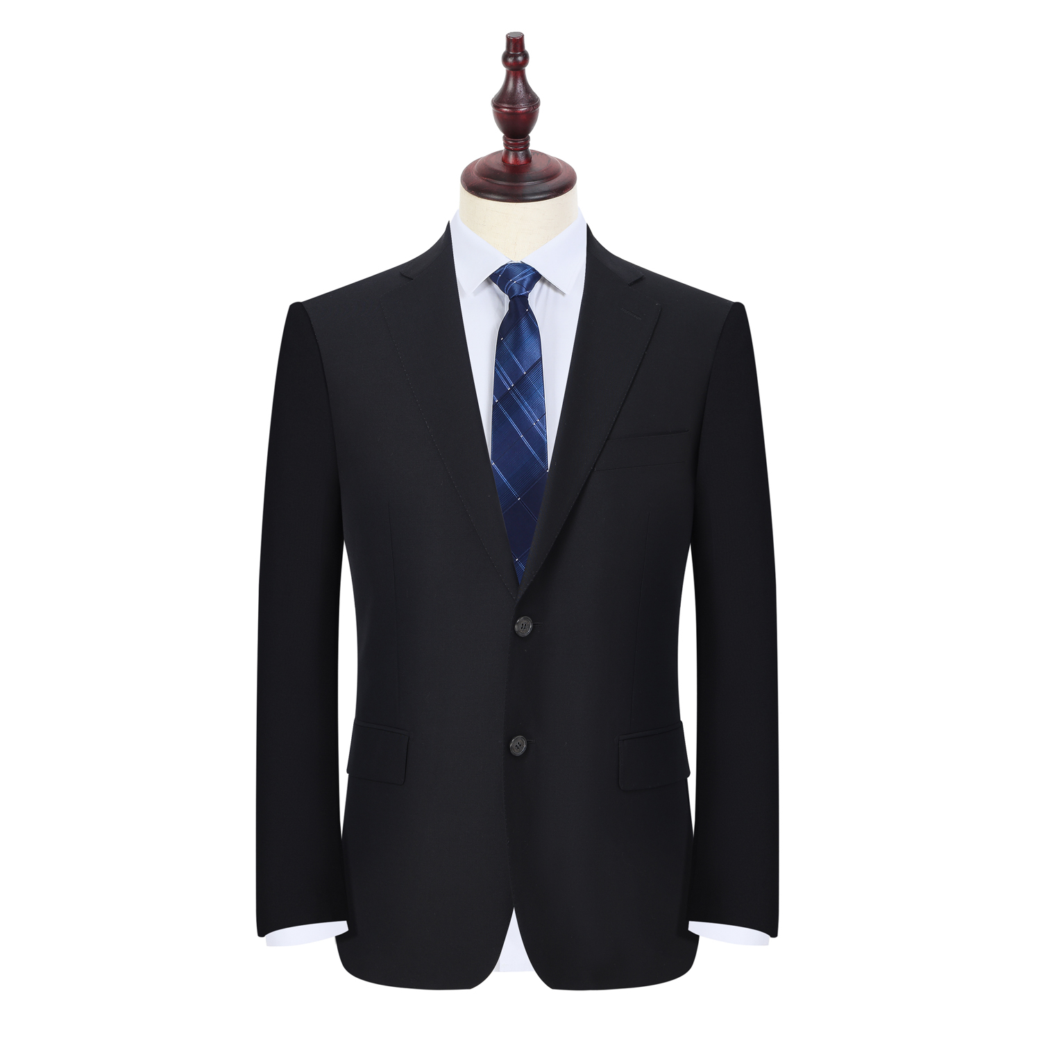 37029 羊毛50% 秋冬新款男士西服二粒扣黑色净版羊毛单西不开叉