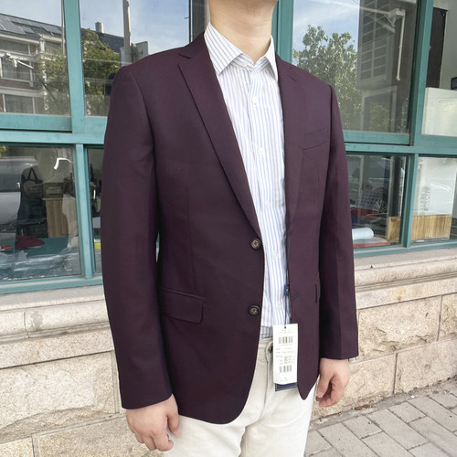880330 羊毛49.4% 2025年新款春秋男士西服二粒扣修身羊毛单西男