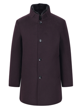 86502R 水貂毛领+兔毛内胆 意大利箭家男士羊绒大衣加厚保暖外套