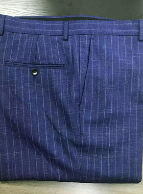 EBD201029  绵羊毛+亚麻苎麻 鸟家春秋男士无褶西裤休闲宽松长裤