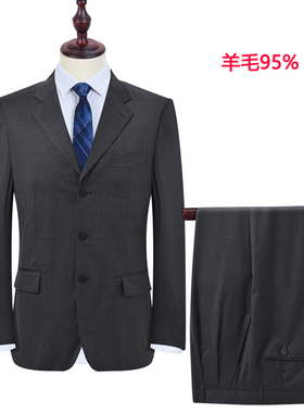 0072  秋冬新款男士商务休闲西服套装宽松正装羊毛西装外套男