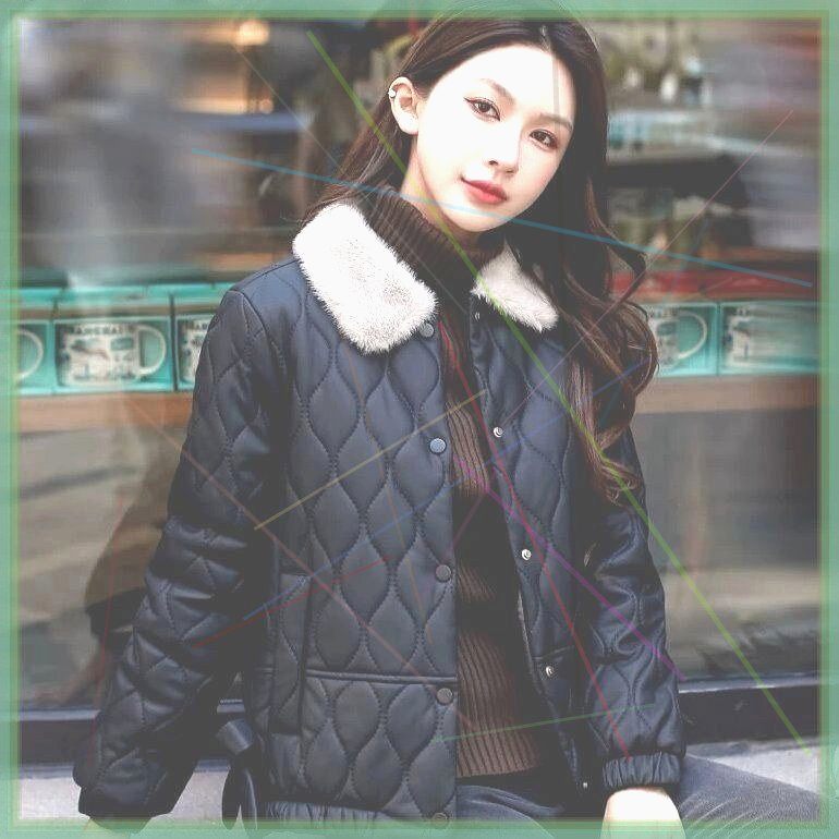 不裂皮免洗羽绒棉服女短款皮衣冬季新款时尚洋气减龄百搭加厚外套