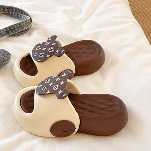 厚底拖鞋女款2026新款夏季外穿可爱小熊居家室内防滑按摩底凉拖鞋