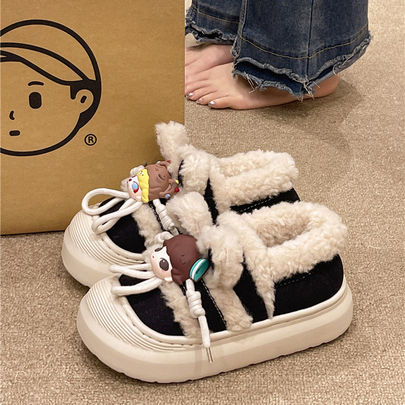 可爱兔耳朵棉拖鞋女冬季可外穿加绒防滑厚底保暖室内家居包跟棉鞋,女鞋,毛毛鞋,淘宝优惠券,粉丝福利购,淘宝优惠卷