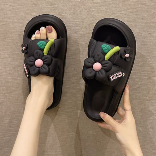踩屎感EVA厚底拖鞋女士夏季外穿新款可爱花朵室内居家防滑凉拖鞋