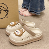 2025新款 卡通可爱增高厚底防滑外穿沙滩包头凉拖鞋 洞洞鞋 女士夏季