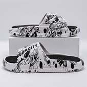 男士 夏季 外穿时尚 踩屎感厚底拖鞋 印花室内家居浴室洗澡防滑凉拖鞋