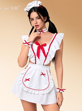 纯欲甜妹女仆蝴蝶结连衣裙