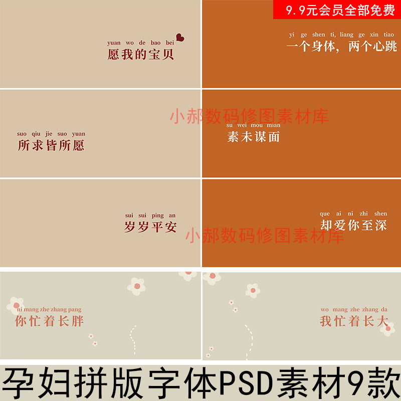 影楼时尚孕妈咪亲子写真文字排版孕妇照拼版psd字体素材设计模板8使用感如何?