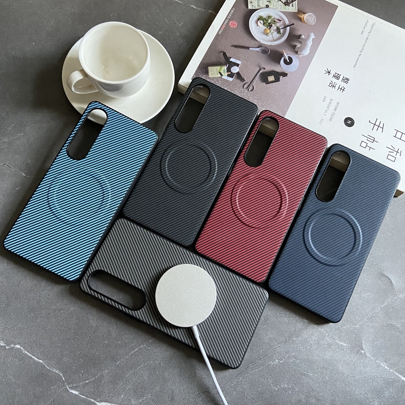 适用索尼Xperia 1VI/10 VI/1 VII手机壳防摔简约商务肤感碳纤维纹磁吸男女款1 V/5 V/10 V/1 IV/5 IV/10 IV潮