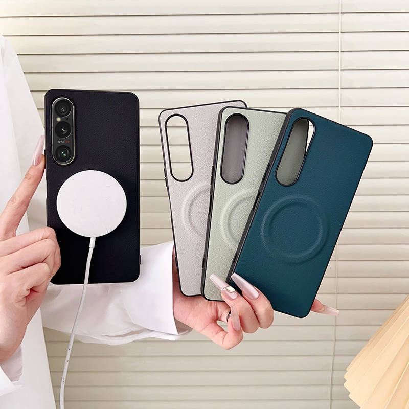 适用索尼Xperia 1VII手机壳防摔10VI简约商务素皮皮纹磁吸男女1V/10V/5V/1 IV/10 IV/5 IV/1III/5III /10III