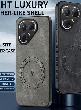 适用传音Pova7pro手机壳复古皮纹磁吸简约商务Pova7ultra个性创意防摔男女款保护套潮