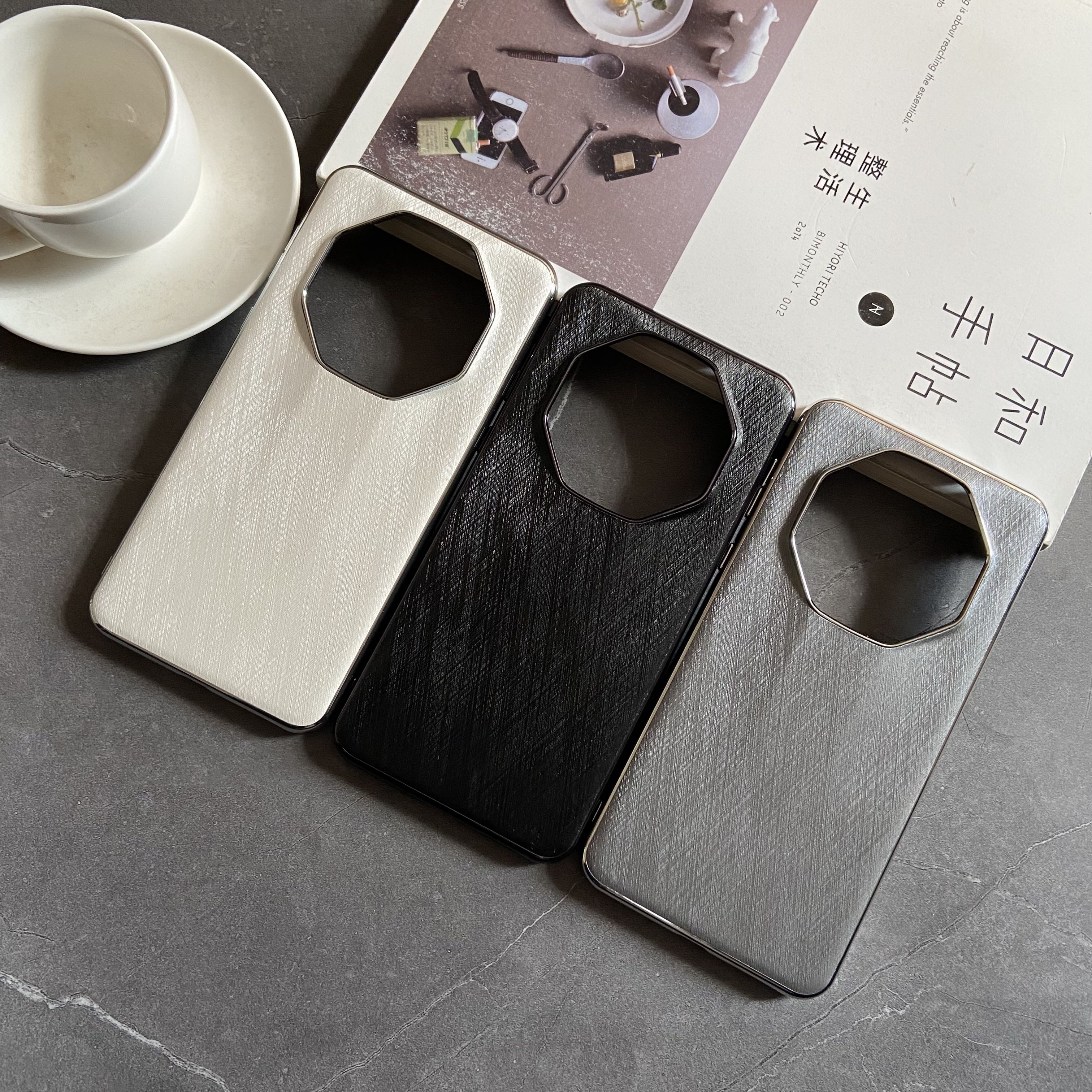 适用华为Mate60RS非凡大师手机壳简约商务个性创意秒变电镀金丝银锦皮纹男女款防摔保护套潮