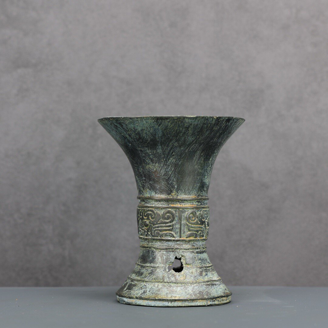 仿古青铜器西周青铜器古摆件天觚花觚 父庚觯 汉婚影视道具博物馆