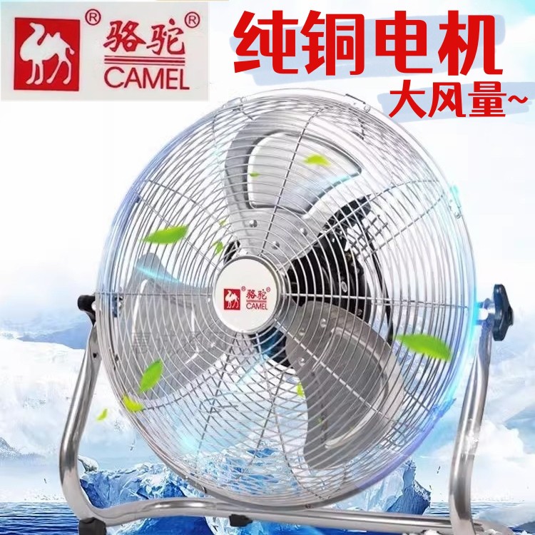 骆驼牌趴地扇电风扇PD-16/18/20寸纯铜电机爬地扇大风力工业风扇