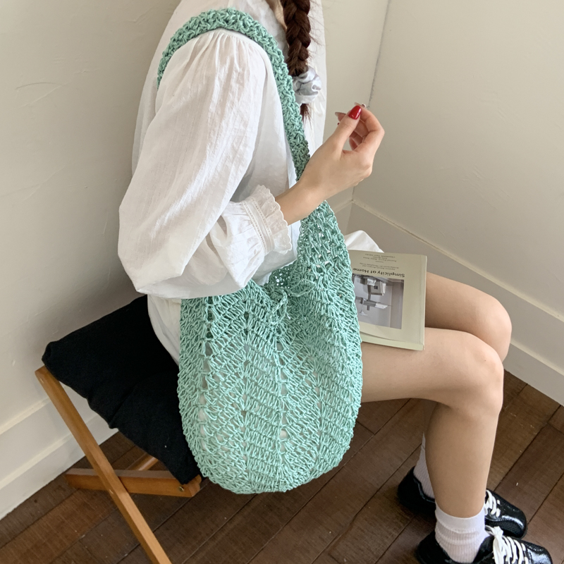 慵懒松弛感包包女大容量2025新款镂空编织包网兜海边度假风沙滩包
