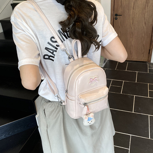 时尚 双肩包女旅游轻便高颜值2025新款 粉色迷你书包小型儿童小背包