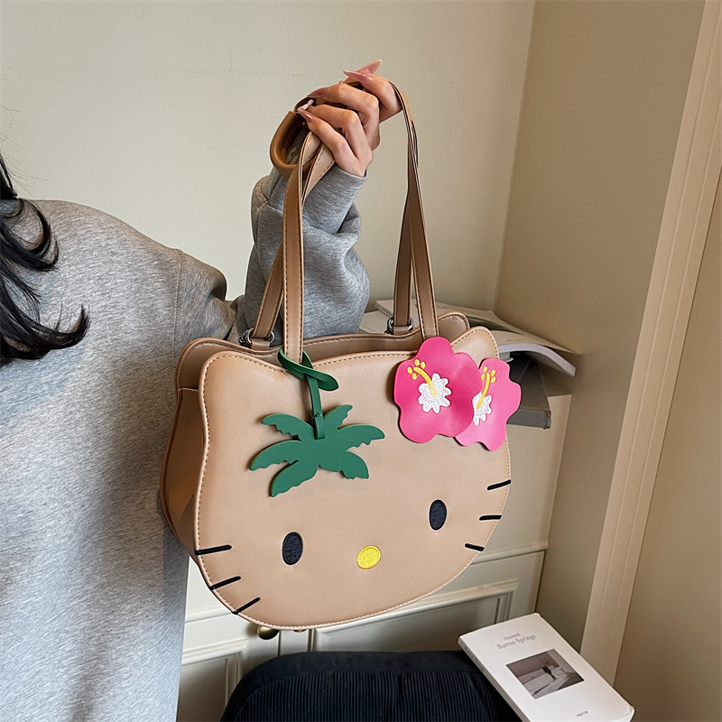黑皮hellokitty包包女大容量2025新款可爱学生党小众设计通勤包夏
