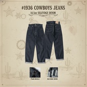 14.5oz预缩原色赤耳丹宁中高腰直筒牛仔裤 NON 1936s101 STOCK