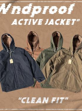 美式复古户外连帽加绒夹克外套男女秋冬羊羔绒保暖猎装工装棉服