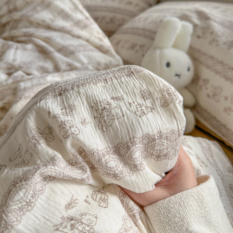 4-Piece Cotton Gauze Bedding Set: 3-Layer Thickened Cotton - Product image 4