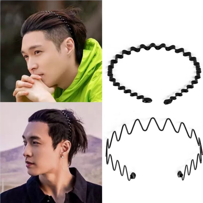 韩版大波浪发卡金属黑色发箍