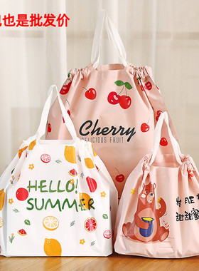 美食外卖打包袋塑料抽绳束口送餐袋服装手提袋水果捞食品礼物袋子