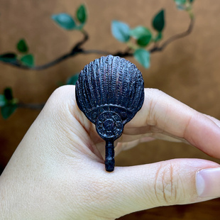 天然降真香雕刻八卦羽毛扇吊坠诸葛亮扇挂坠蒲扇挂件工艺品芭蕉扇