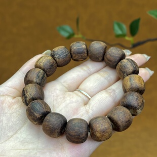 天然小叶降真香15*16手串莺歌绿油老料盘玩佩戴手有余香猫猫推荐
