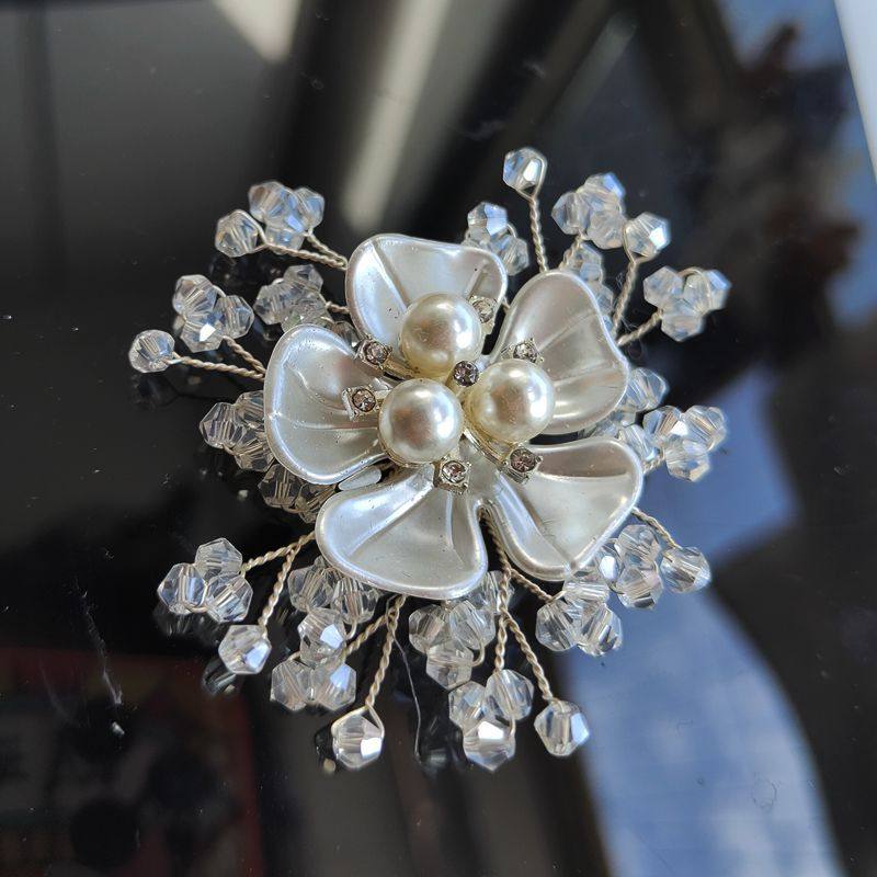 扭丝水晶手编五瓣花朵时尚珍珠衬衣袖扣纽扣盖领扣钻饰扣纽扣套
