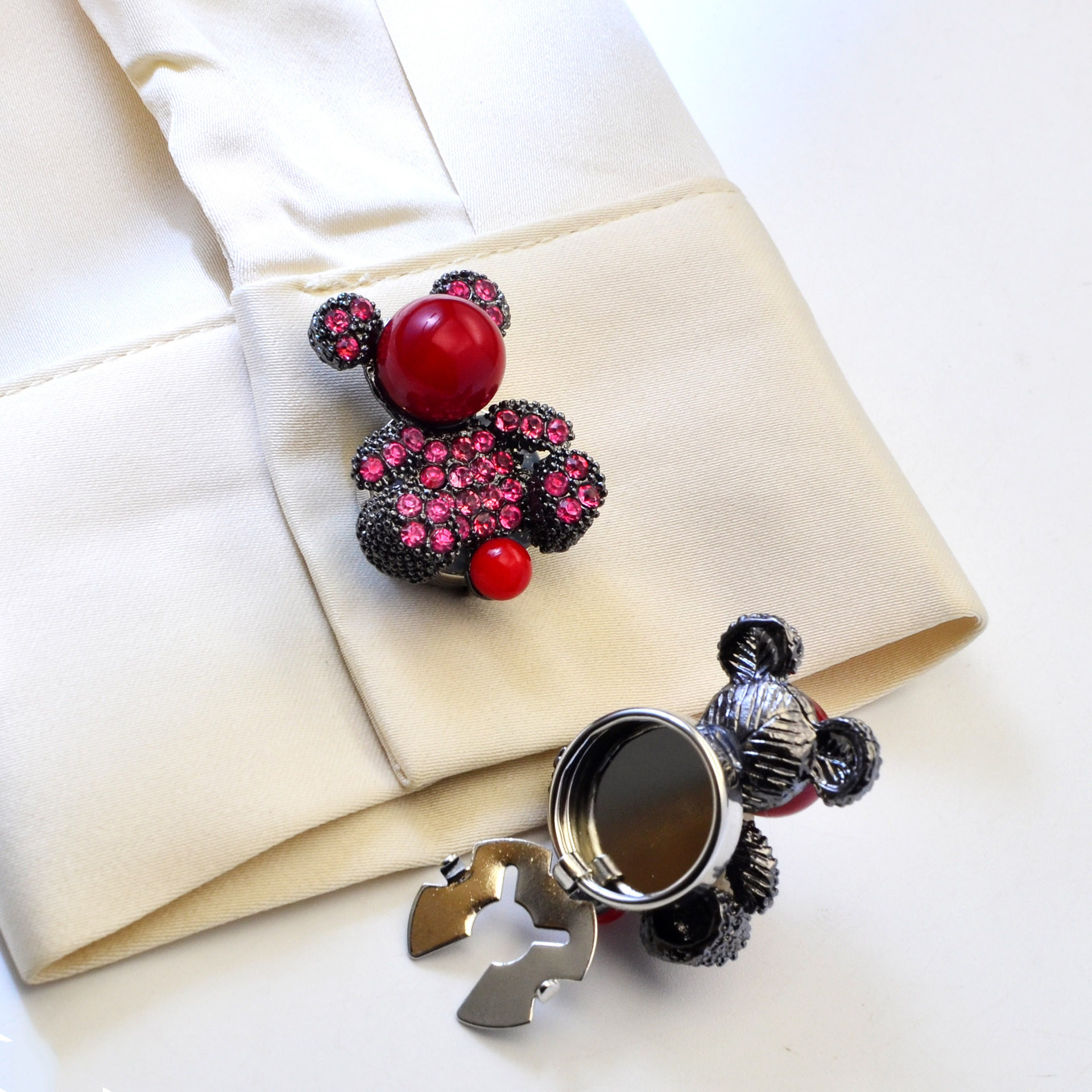 衬衫扣珍珠纽扣盖子水钻袖扣乌龟扣套扣夹扣小熊饰品