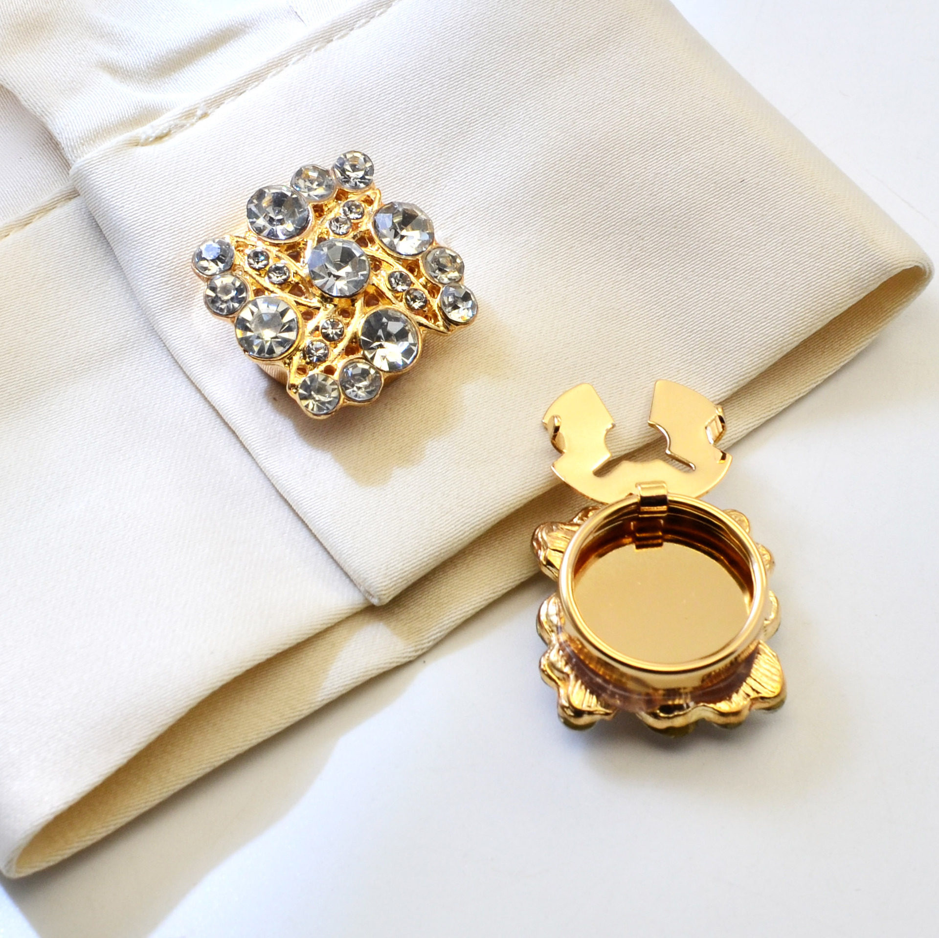 方形衬衫扣珍珠纽扣盖子水钻袖扣乌龟扣套扣夹扣饰品配饰