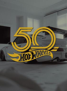 风火轮50周年纪念标汽车贴纸车窗装饰贴车身贴防水电动摩托车贴纸